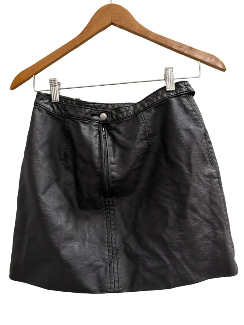 Free People Payton Faux Leather Mini Skirt Black Size 4